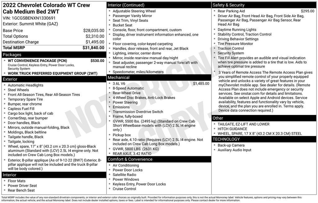 2022 Chevrolet Colorado WT