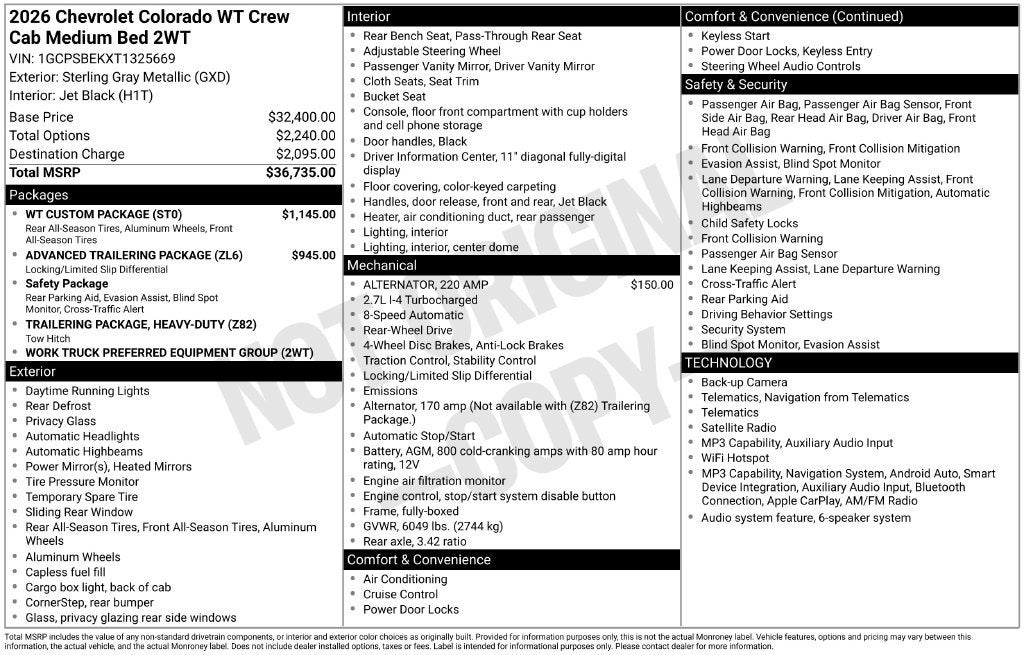 2026 Chevrolet Colorado WT