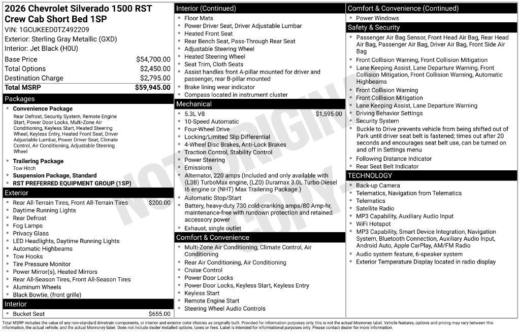 2026 Chevrolet Silverado 1500 RST