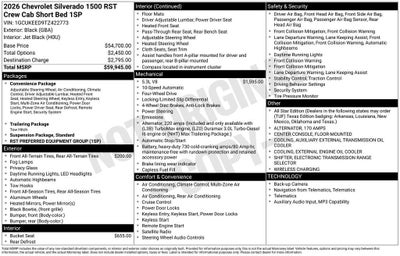 2026 Chevrolet Silverado 1500 RST