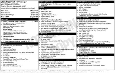 2026 Chevrolet Traverse Z71