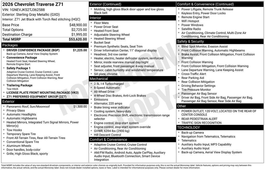 2026 Chevrolet Traverse Z71