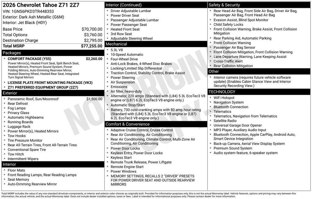 2026 Chevrolet Tahoe Z71