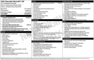 2026 Chevrolet Tahoe RST
