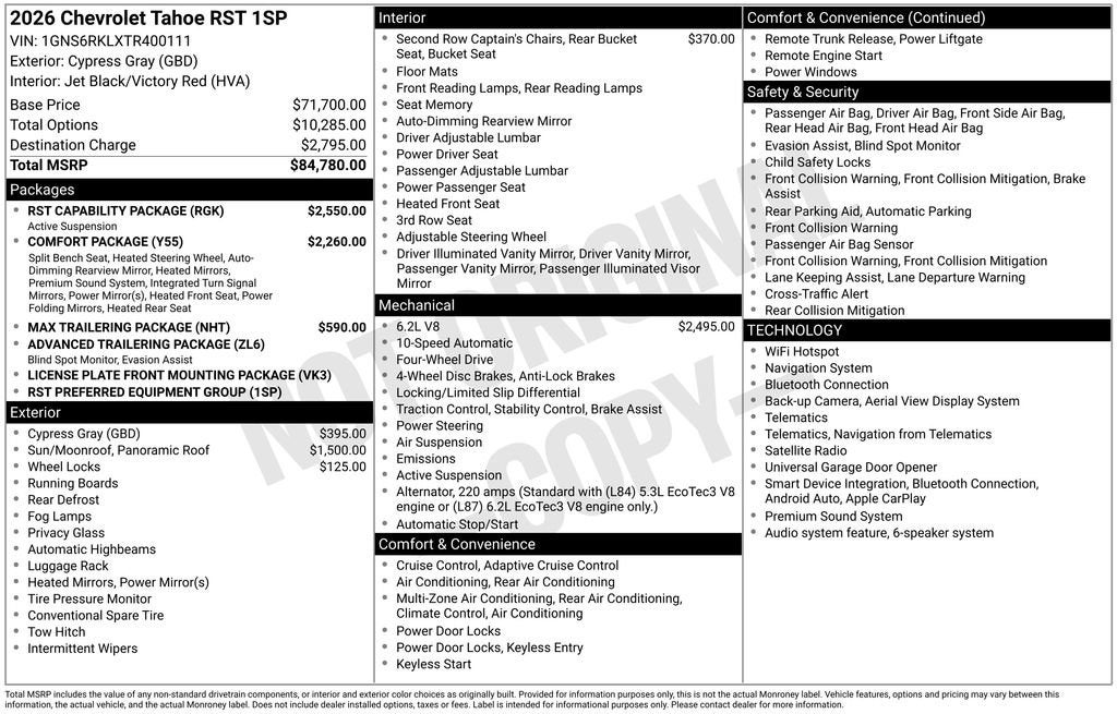 2026 Chevrolet Tahoe RST