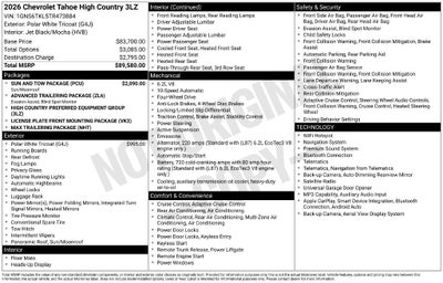 2026 Chevrolet Tahoe High Country