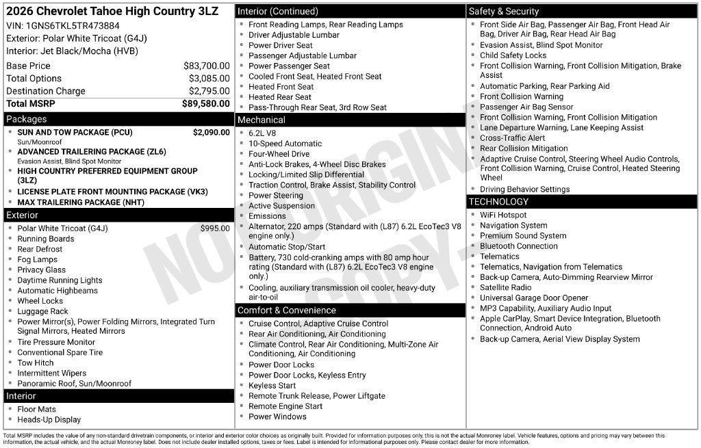 2026 Chevrolet Tahoe High Country