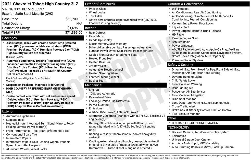 2021 Chevrolet Tahoe High Country