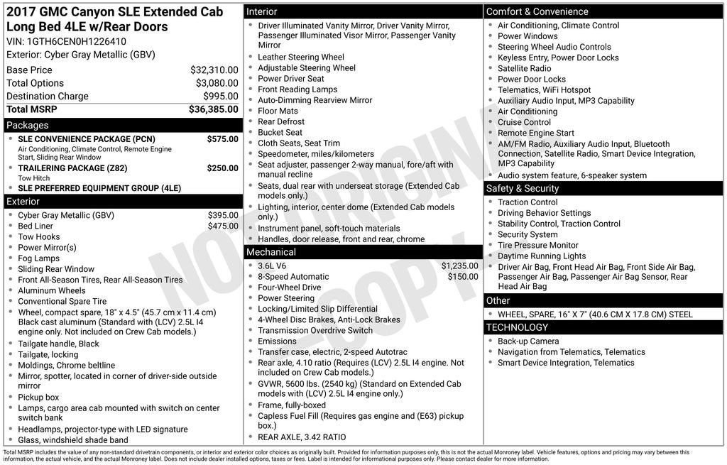 2017 GMC Canyon 4WD SLE