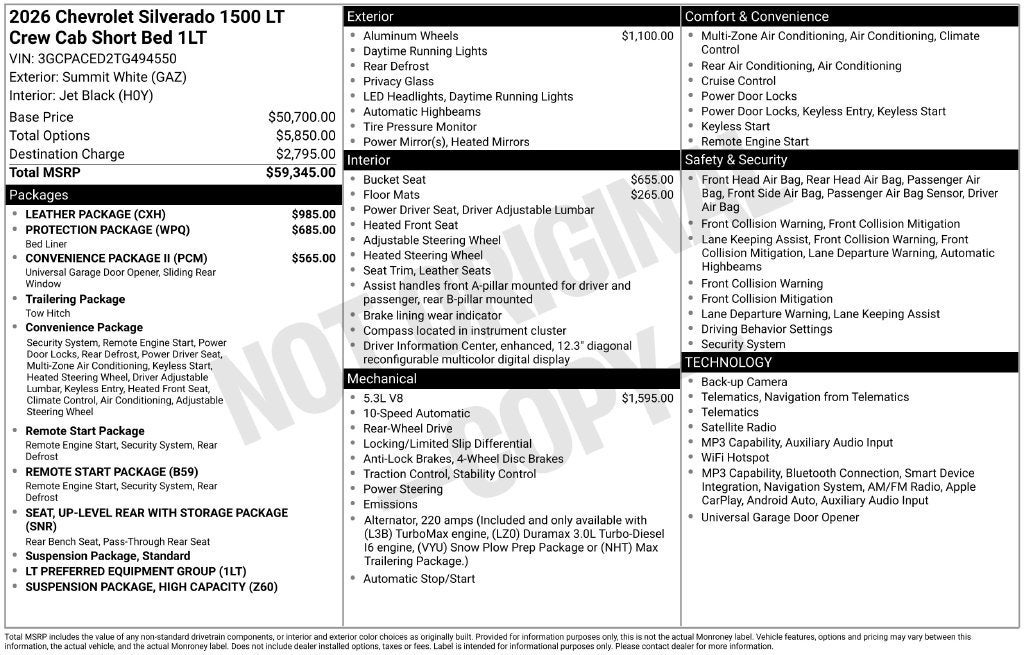 2026 Chevrolet Silverado 1500 LT