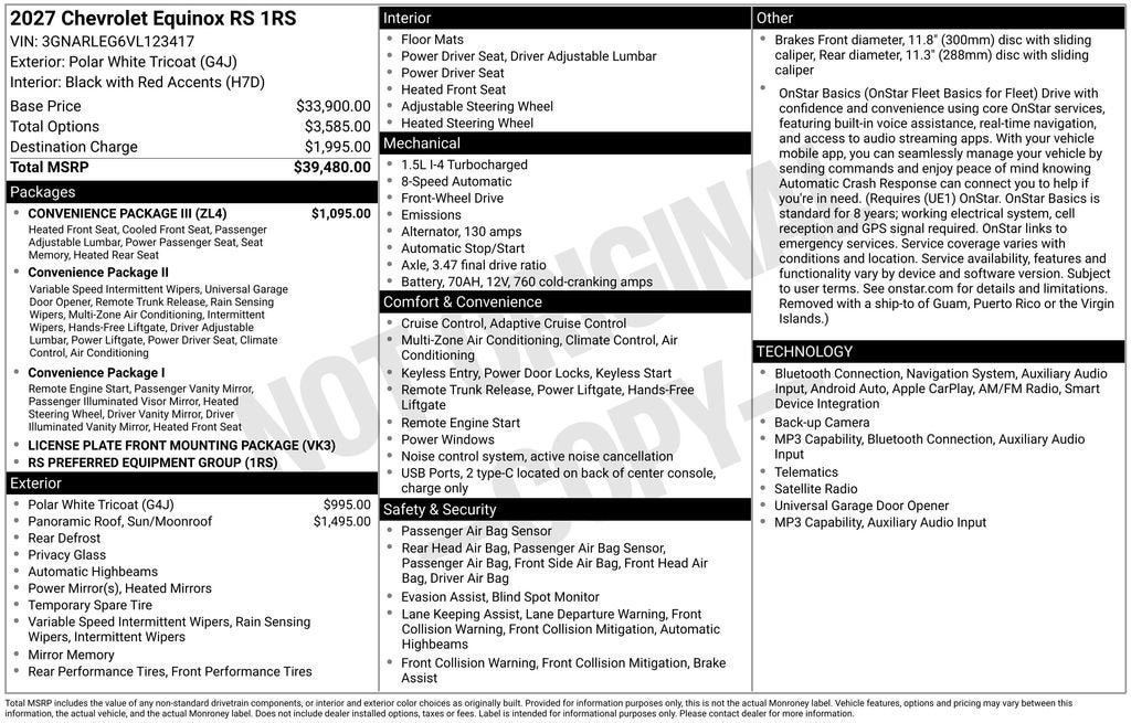 2027 Chevrolet Equinox RS