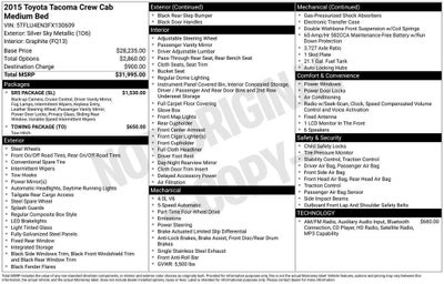 2015 Toyota Tacoma DBL CAB 4WD V6 MT