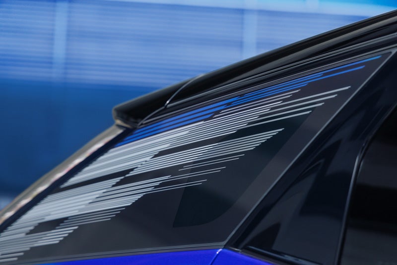 Close-up of the Modern Pattern on the 2026 OPTIQ-V Rear Quarter Glass | Carl Cannon Chevrolet Buick GMC in Jasper AL