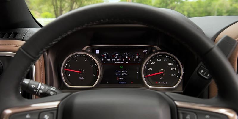 The interior of a truck